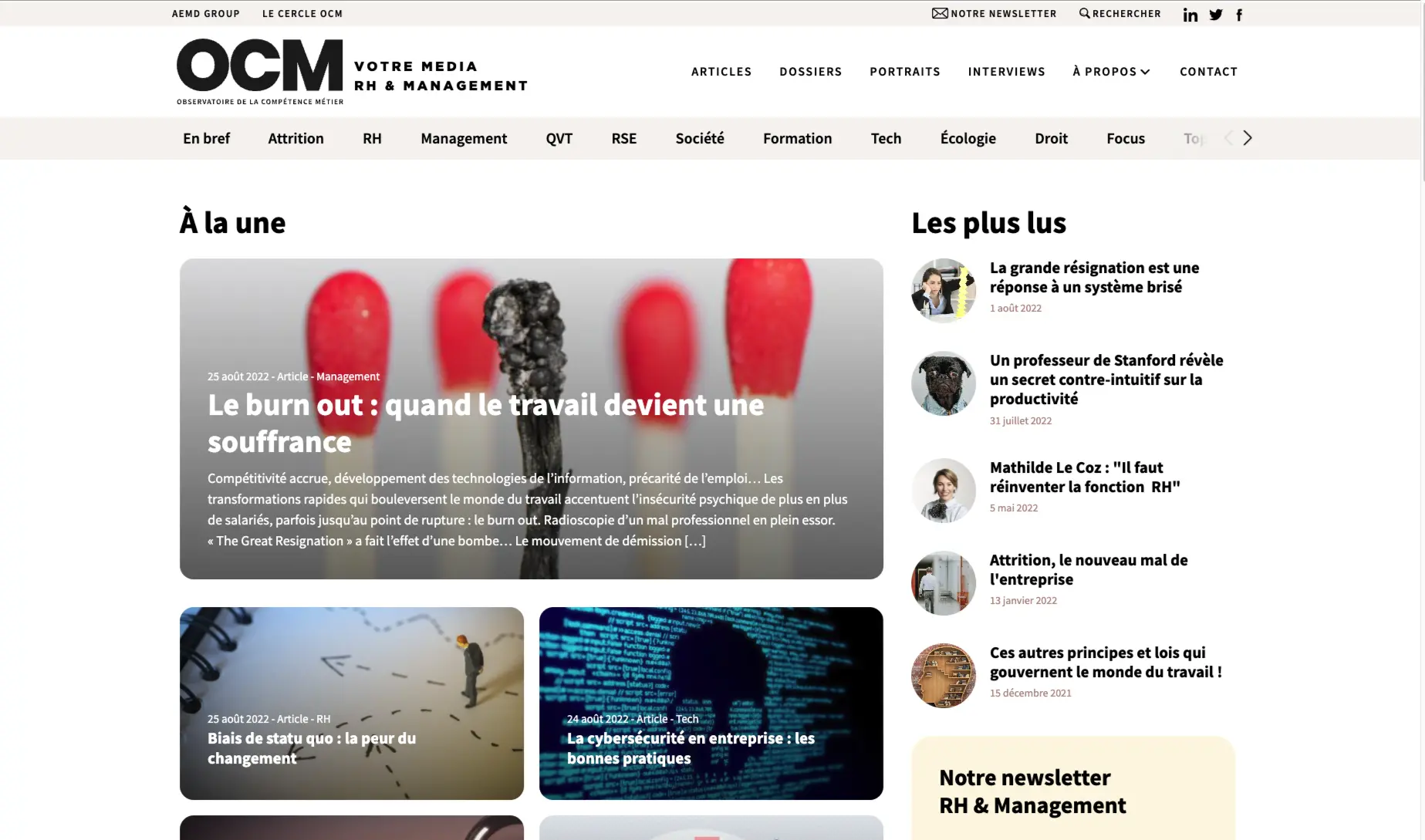 Site Observatoire OCM par Studio-Web