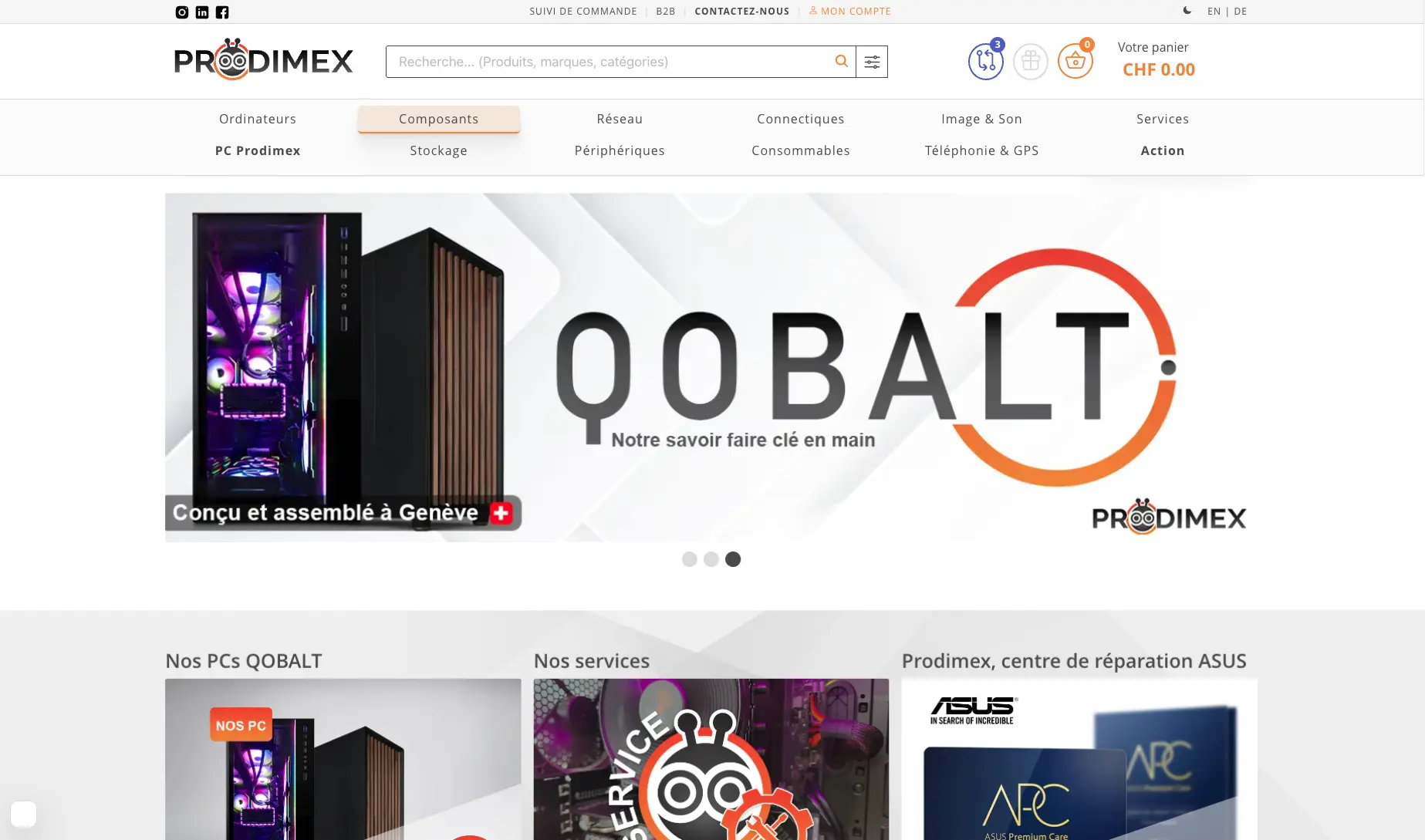Capture 1 du site Prodimex par Studio-Web