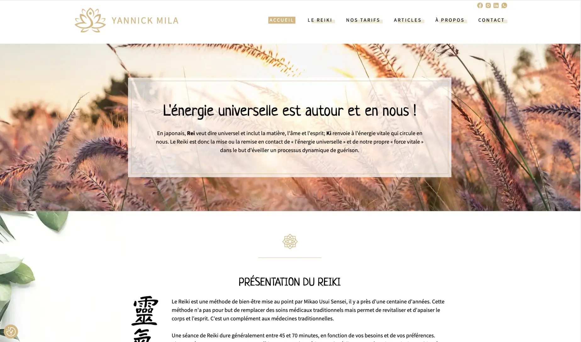 Site Yannick Mila par Studio-Web